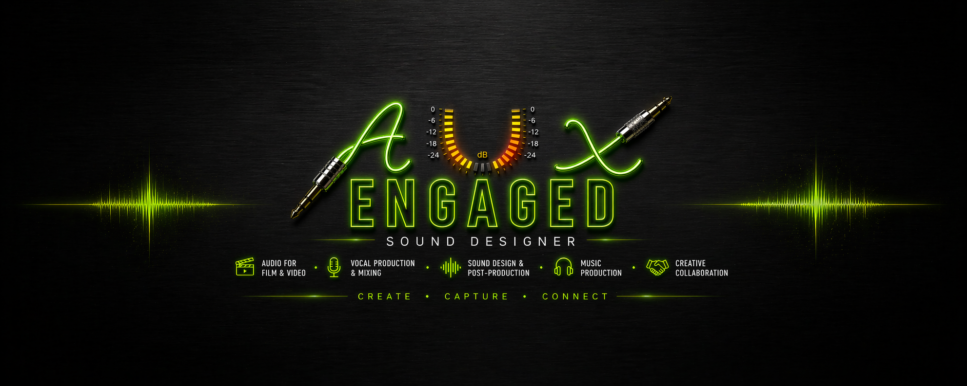 AUX Engaged neon logo banner